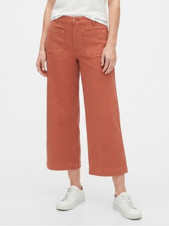 LOFT Pants - LOFT Outlet Palmer Wide Leg Crop Pants Size 12 Terra Cotta Orange